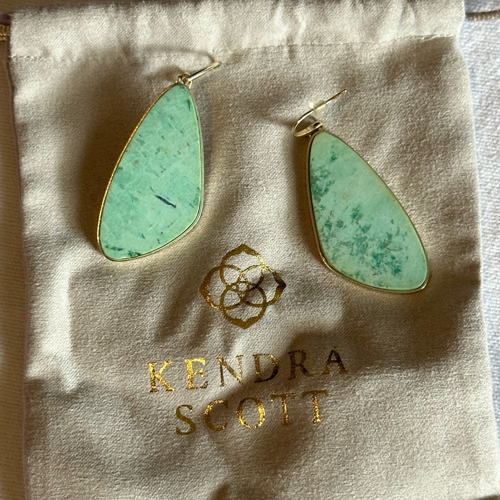 Kendra Scott Mint Green Teardrop Earrings